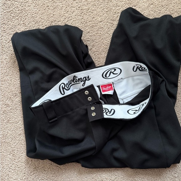 Rawlings Men's Flare Semi Relaxed Fit Baseball Pant Size Medium Black Sporty - Picture 5 of 8